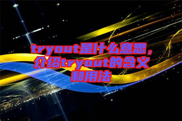 tryout是什么意思，介紹tryout的含義和用法