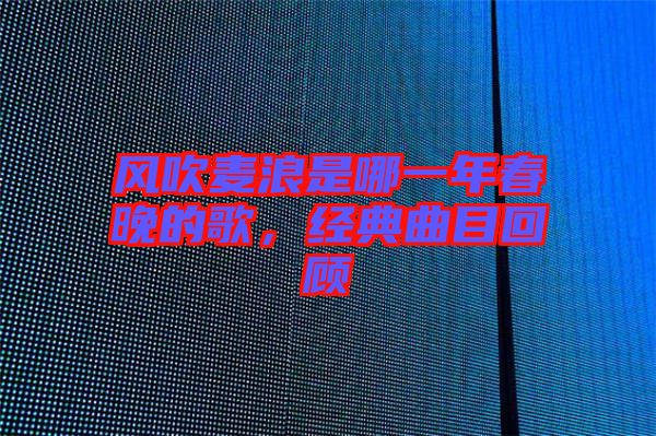 風(fēng)吹麥浪是哪一年春晚的歌，經(jīng)典曲目回顧
