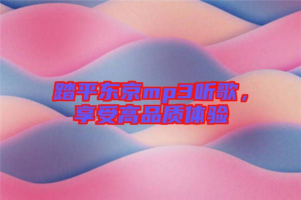 踏平東京mp3聽歌，享受高品質(zhì)體驗