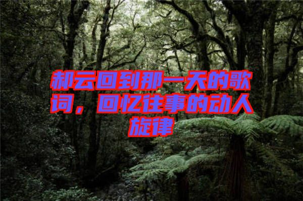 郝云回到那一天的歌詞，回憶往事的動(dòng)人旋律