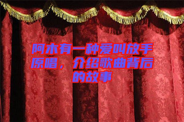 阿木有一種愛叫放手原唱，介紹歌曲背后的故事