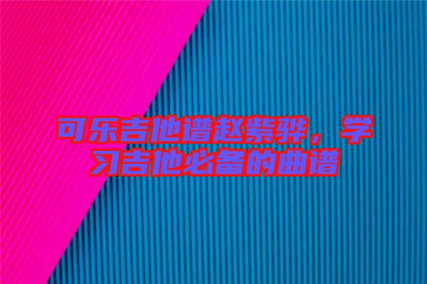 可樂(lè)吉他譜趙紫驊，學(xué)習(xí)吉他必備的曲譜