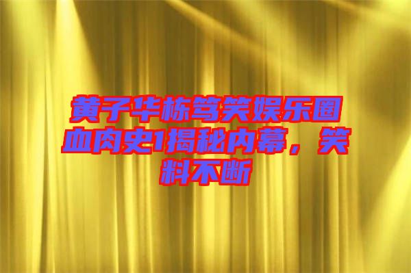 黃子華棟篤笑娛樂圈血肉史1揭秘內(nèi)幕，笑料不斷