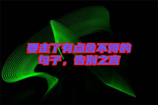 要走了有點(diǎn)舍不得的句子，告別之言