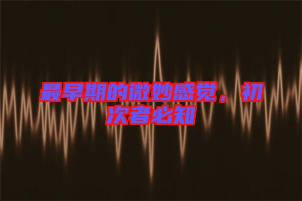 最早期的微妙感覺(jué)，初次者必知