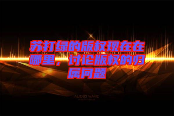 蘇打綠的版權(quán)現(xiàn)在在哪里，討論版權(quán)的歸屬問題