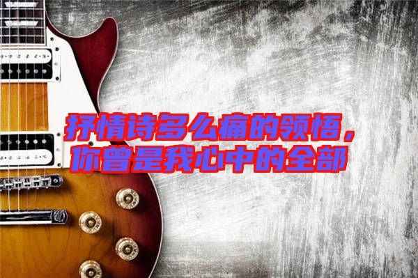 抒情詩(shī)多么痛的領(lǐng)悟，你曾是我心中的全部