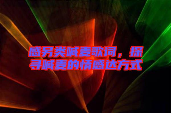 感另類喊麥歌詞，探尋喊麥的情感達(dá)方式