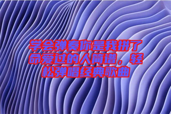 學(xué)會(huì)彈奏你是我拼了命愛(ài)過(guò)的人簡(jiǎn)譜，輕松彈唱經(jīng)典歌曲