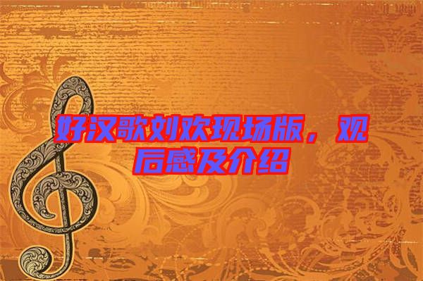 好漢歌劉歡現(xiàn)場版，觀后感及介紹