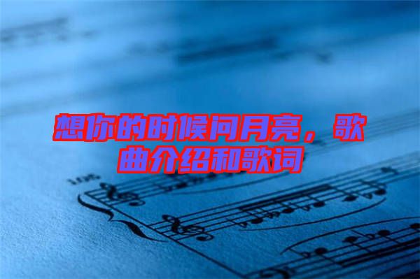 想你的時(shí)候問月亮，歌曲介紹和歌詞