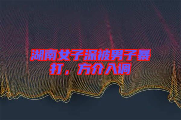 湖南女子深被男子暴打，方介入調(diào)