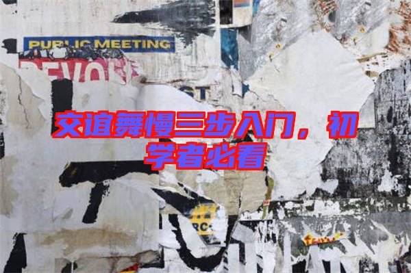 交誼舞慢三步入門，初學(xué)者必看