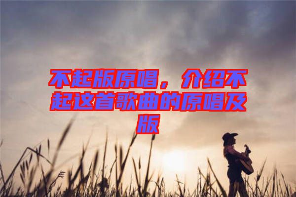 不起版原唱，介紹不起這首歌曲的原唱及版