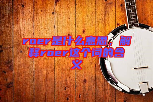 roer是什么意思，解釋roer這個詞的含義