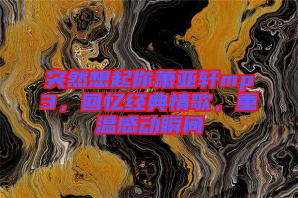突然想起你蕭亞軒mp3，回憶經(jīng)典情歌，重溫感動(dòng)瞬間
