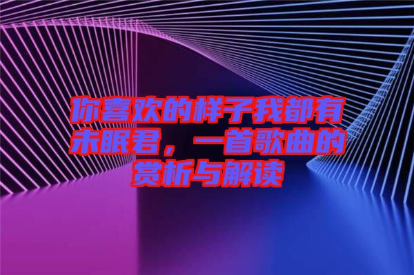你喜歡的樣子我都有未眠君，一首歌曲的賞析與解讀