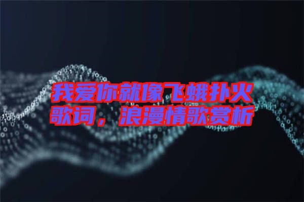 我愛你就像飛蛾撲火歌詞，浪漫情歌賞析