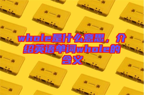 whole是什么意思，介紹英語單詞whole的含義