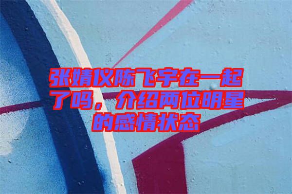 張婧儀陳飛宇在一起了嗎，介紹兩位明星的感情狀態(tài)