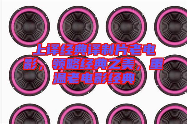 上譯經(jīng)典譯制片老電影，領略經(jīng)典之美，重溫老電影經(jīng)典