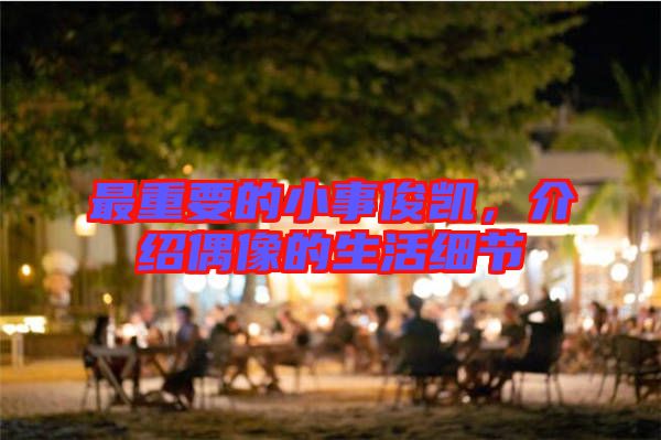 最重要的小事俊凱，介紹偶像的生活細節(jié)