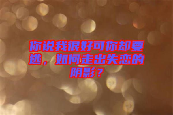 你說我很好可你卻要逃，如何走出失戀的陰影？