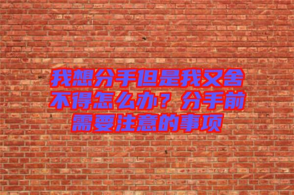 我想分手但是我又舍不得怎么辦？分手前需要注意的事項(xiàng)