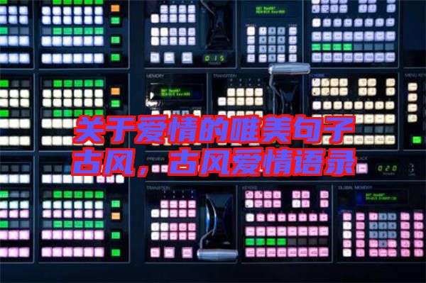 關(guān)于愛情的唯美句子古風，古風愛情語錄