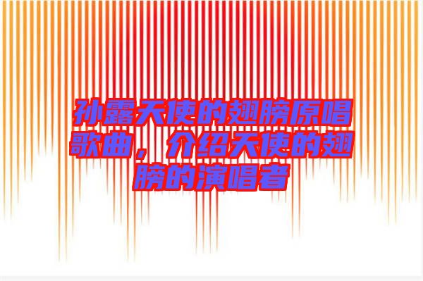 孫露天使的翅膀原唱歌曲，介紹天使的翅膀的演唱者