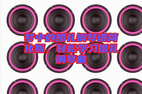 夢中的婚禮鋼琴譜簡化版，輕松學(xué)習(xí)婚禮鋼琴曲