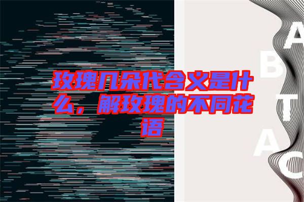 玫瑰幾朵代含義是什么，解玫瑰的不同花語