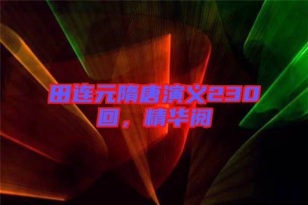 田連元隋唐演義230回，精華閱