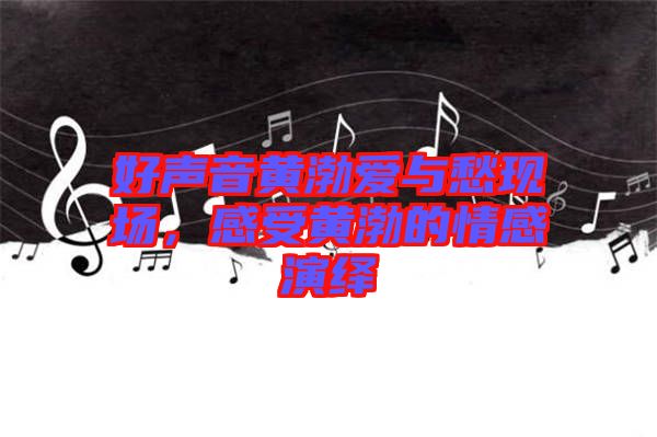 好聲音黃渤愛與愁現(xiàn)場，感受黃渤的情感演繹
