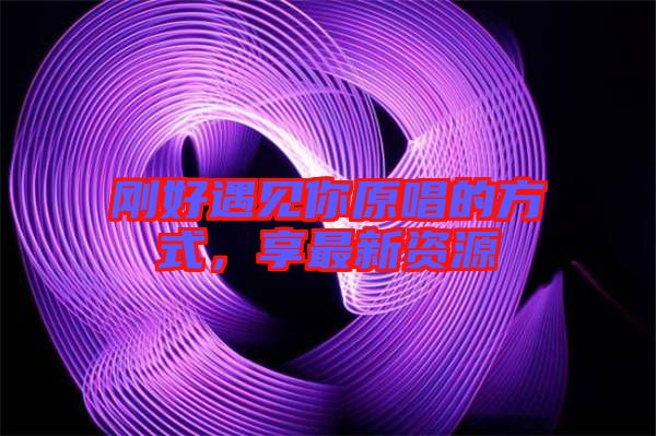 剛好遇見(jiàn)你原唱的方式，享最新資源