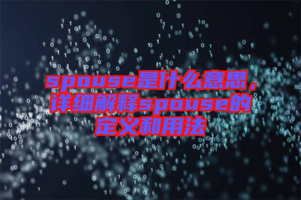 spouse是什么意思，詳細(xì)解釋spouse的定義和用法