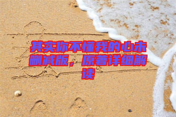 其實你不懂我的心未刪減版，原著詳細解讀