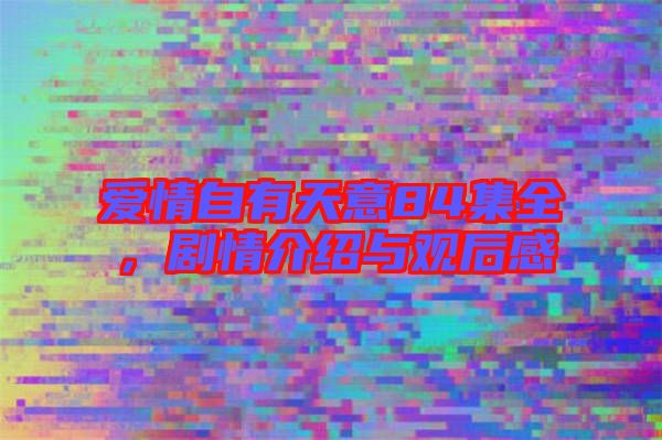 愛情自有天意84集全，劇情介紹與觀后感