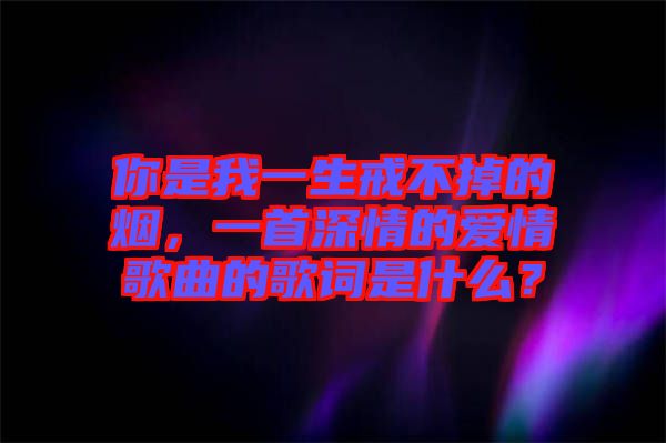 你是我一生戒不掉的煙，一首深情的愛情歌曲的歌詞是什么？