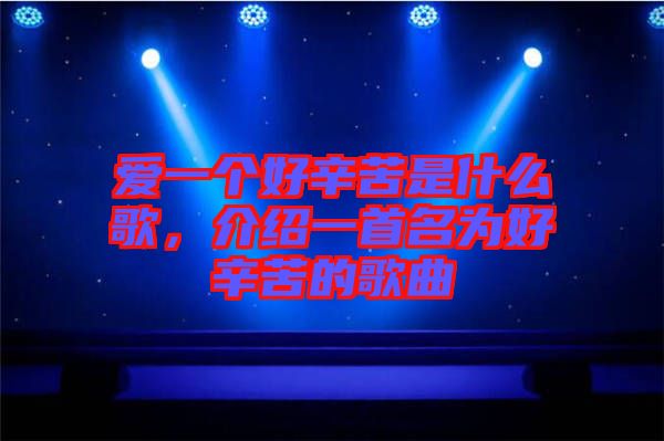 愛一個好辛苦是什么歌，介紹一首名為好辛苦的歌曲