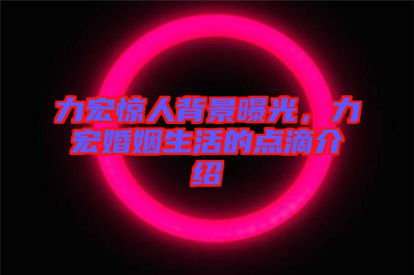 力宏驚人背景曝光，力宏婚姻生活的點滴介紹