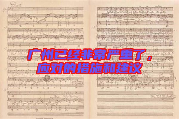 廣州已經(jīng)非常嚴(yán)重了，應(yīng)對的措施和建議