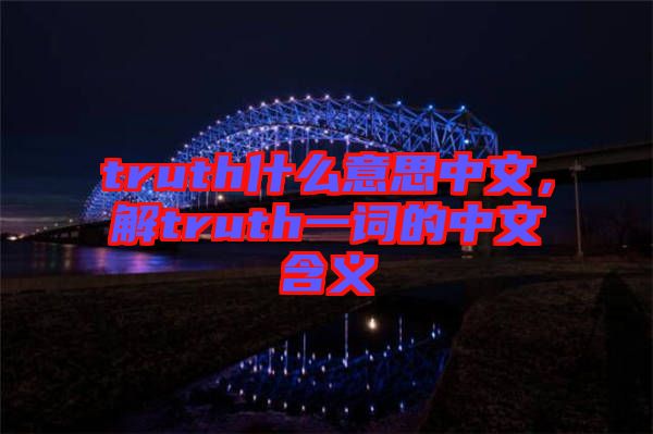 truth什么意思中文，解truth一詞的中文含義