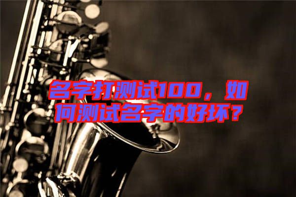 名字打測試100，如何測試名字的好壞？