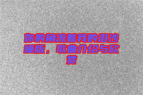 你的角流著我的淚沙啞版，歌曲介紹與欣賞