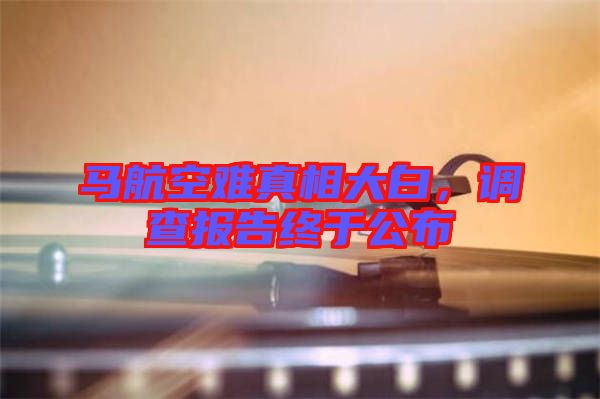 馬航空難真相大白，調(diào)查報(bào)告終于公布