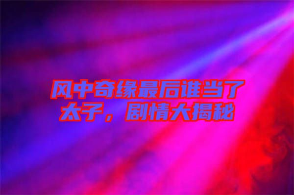 風(fēng)中奇緣最后誰(shuí)當(dāng)了太子，劇情大揭秘