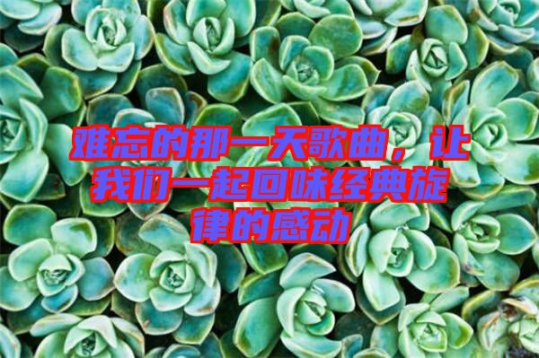 難忘的那一天歌曲，讓我們一起回味經(jīng)典旋律的感動(dòng)