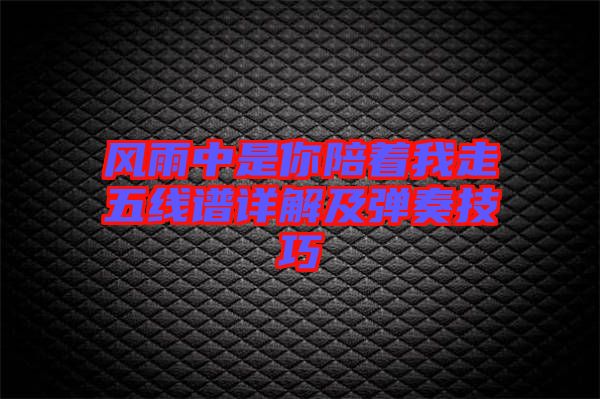 風(fēng)雨中是你陪著我走五線譜詳解及彈奏技巧