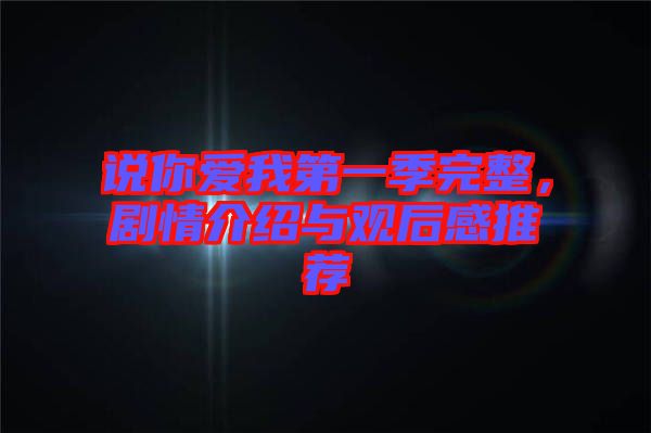 說你愛我第一季完整，劇情介紹與觀后感推薦